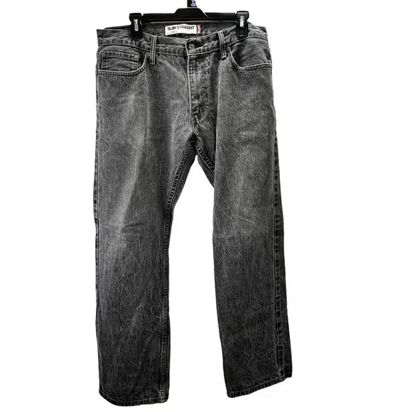Levi's Charcoal Slim Straight Men's Jeans - Picture 3 of 8